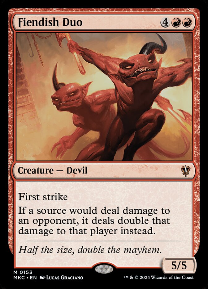 Fiendish Duo – Mythic Magic: The Gathering card from Murders at Karlov Manor Commander (#153)