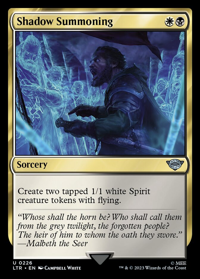 Shadow Summoning – Uncommon Magic: The Gathering card from The Lord of the Rings: Tales of Middle-earth (#226)