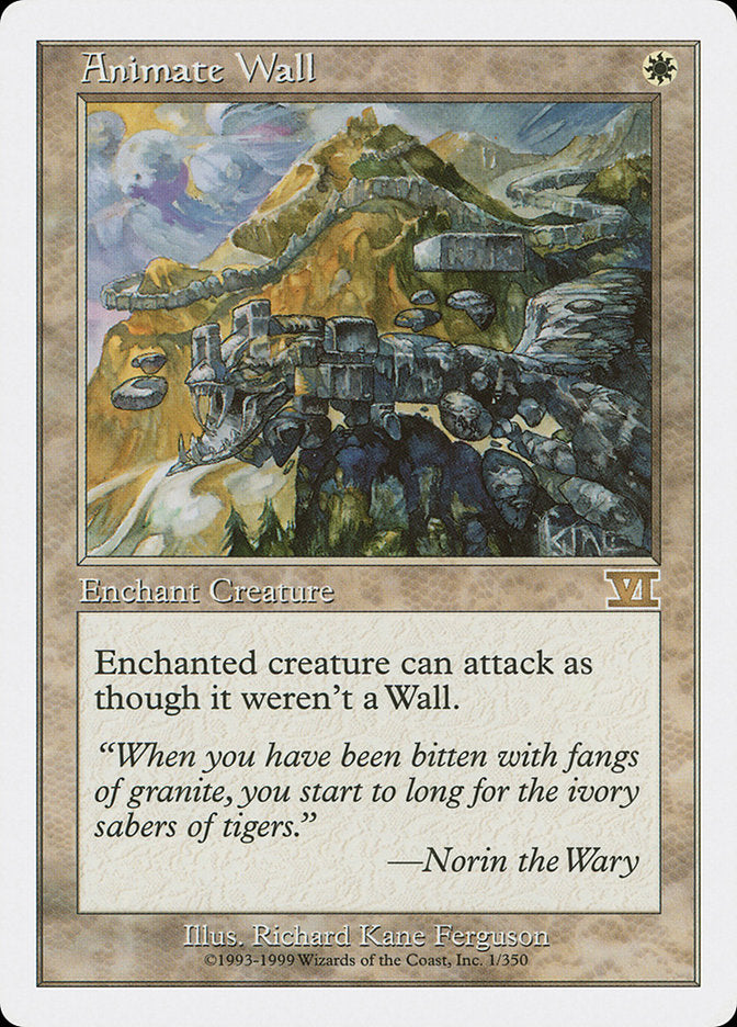 Animate Wall – Rare Magic: The Gathering card from Classic Sixth Edition (#1)
