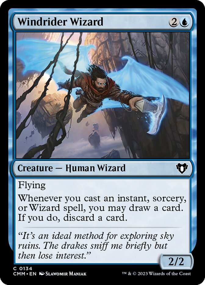 Windrider Wizard – Common Magic: The Gathering card from Commander Masters (#134)