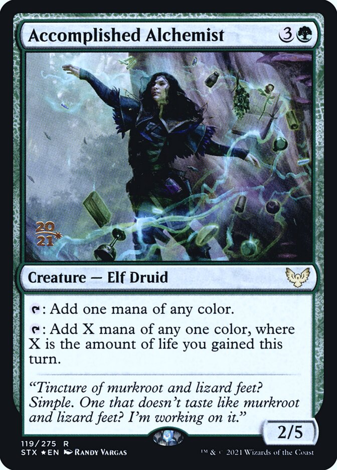 Accomplished Alchemist – Rare Magic: The Gathering card from Strixhaven: School of Mages Promos (#119s)