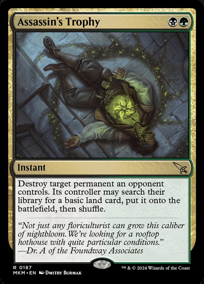 Assassin's Trophy – Rare Magic: The Gathering card from Murders at Karlov Manor (#187)