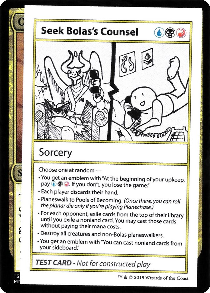 Seek Bolas's Counsel – Rare Magic: The Gathering card from Mystery Booster Playtest Cards 2021 (#98)