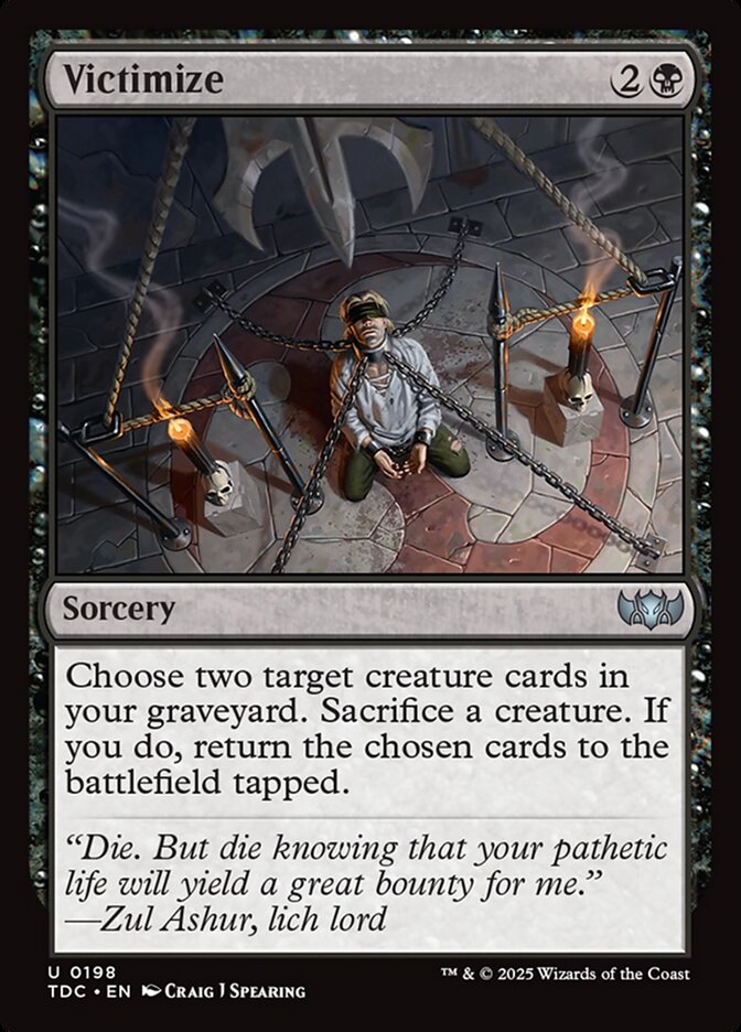 Victimize – Uncommon Magic: The Gathering card from Tarkir: Dragonstorm Commander (#198)