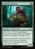 Cautious Survivor – Common Magic: The Gathering card from Duskmourn: House of Horror (#172)