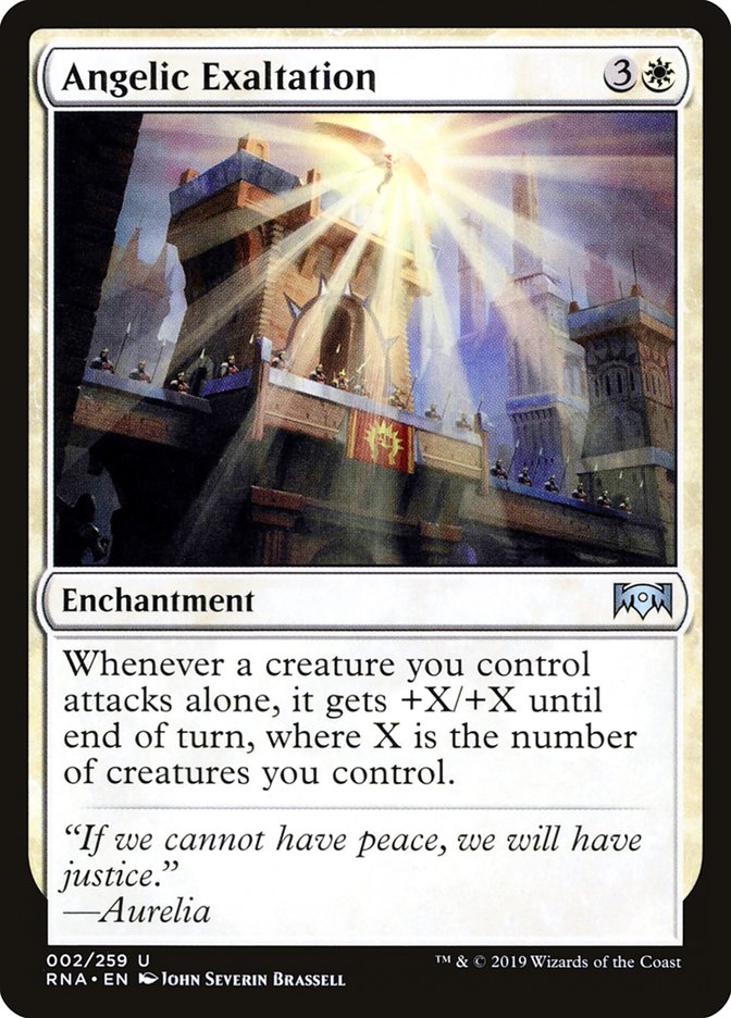 Angelic Exaltation – Uncommon Magic: The Gathering card from Ravnica Allegiance (#2)