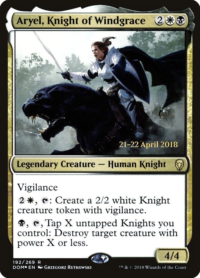 Aryel, Knight of Windgrace – Rare Magic: The Gathering card from Dominaria Promos (#192s)