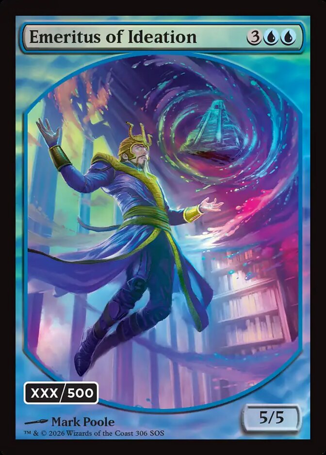 Emeritus of Ideation // Ancestral Recall – Mythic Magic: The Gathering card from Secrets of Strixhaven (#306)