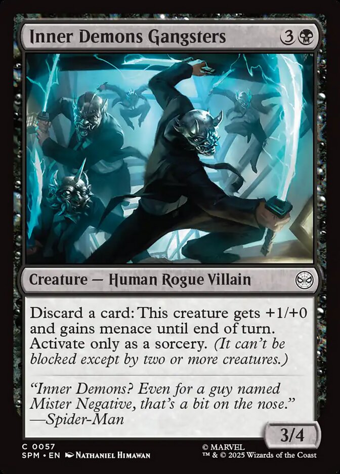 Inner Demons Gangsters – Common Magic: The Gathering card from Marvel's Spider-Man (#57)