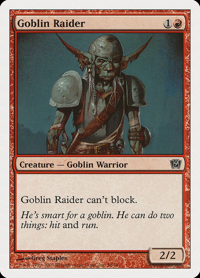 Goblin Raider – Common Magic: The Gathering card from Ninth Edition (#S8)