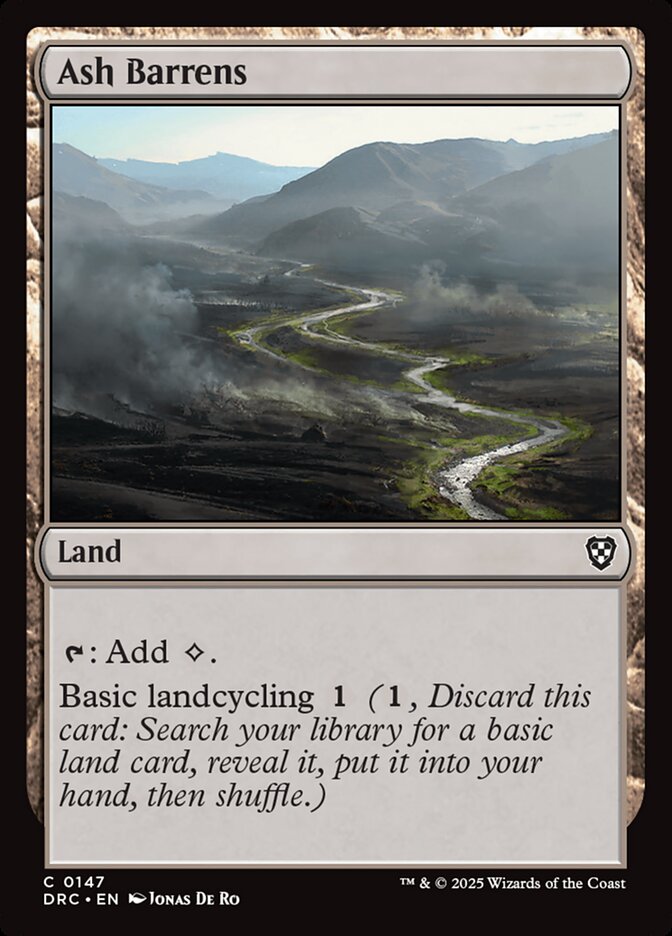 Ash Barrens – Common Magic: The Gathering card from Aetherdrift Commander (#147)