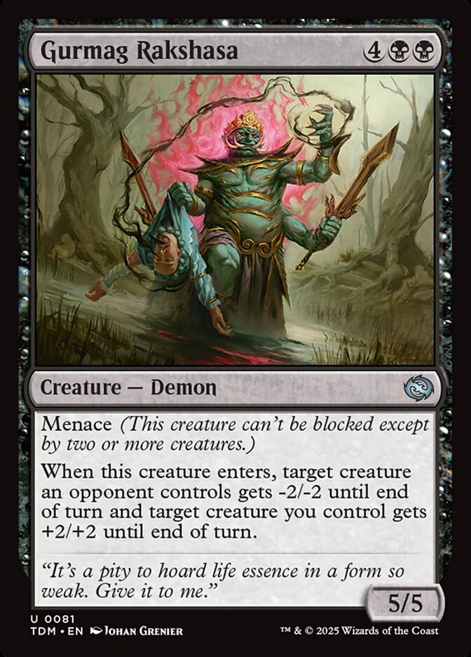 Gurmag Rakshasa – Uncommon Magic: The Gathering card from Tarkir: Dragonstorm (#81)