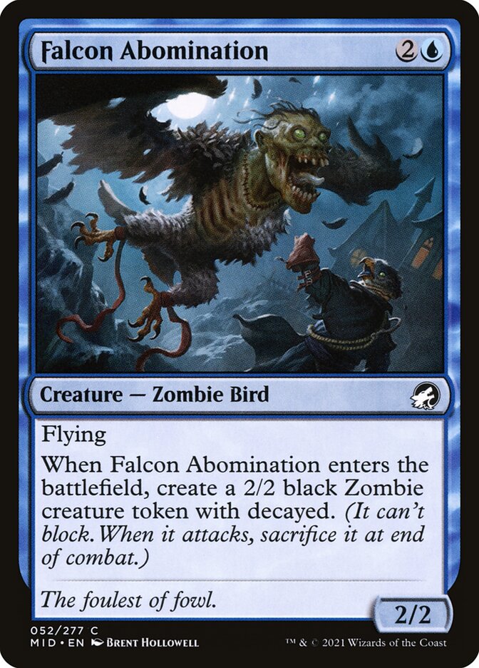 Falcon Abomination – Common Magic: The Gathering card from Innistrad: Midnight Hunt (#52)