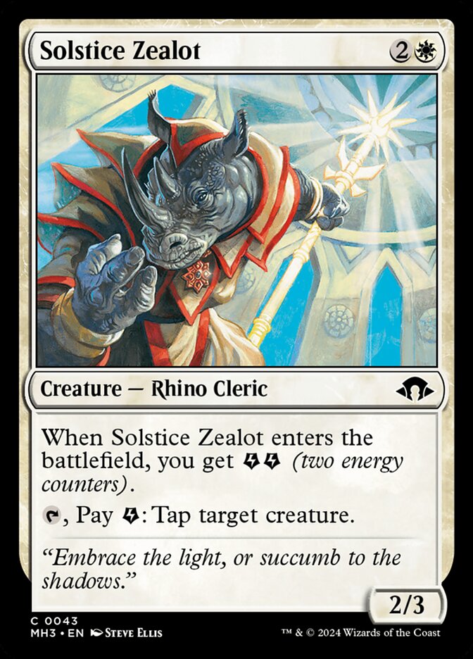 Solstice Zealot – Common Magic: The Gathering card from Modern Horizons 3 (#43)