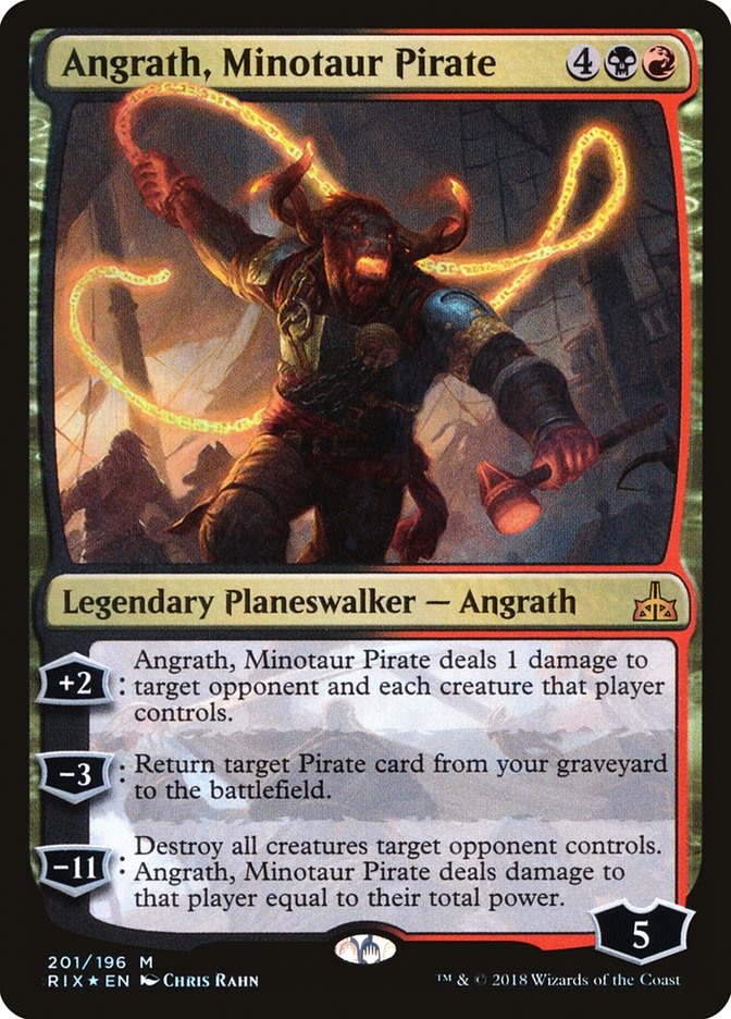 Angrath, Minotaur Pirate – Mythic Magic: The Gathering card from Rivals of Ixalan (#201)