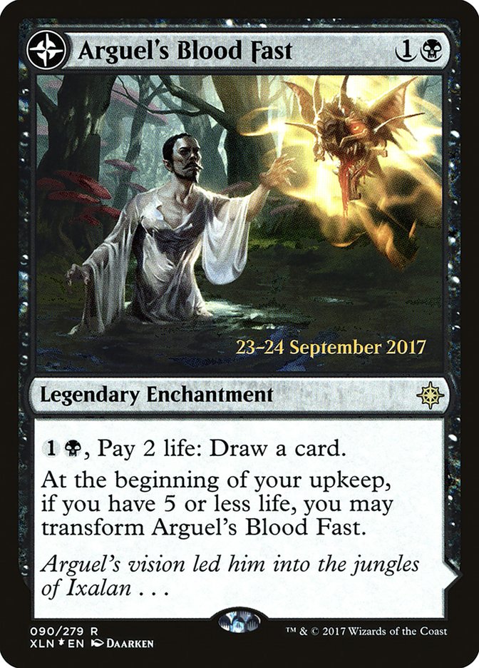 Arguel's Blood Fast // Temple of Aclazotz – Rare Magic: The Gathering card from Ixalan Promos (#90s)
