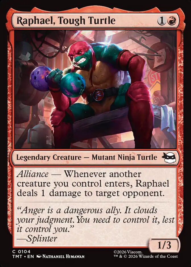 Raphael, Tough Turtle – Common Magic: The Gathering card from Teenage Mutant Ninja Turtles (#104)