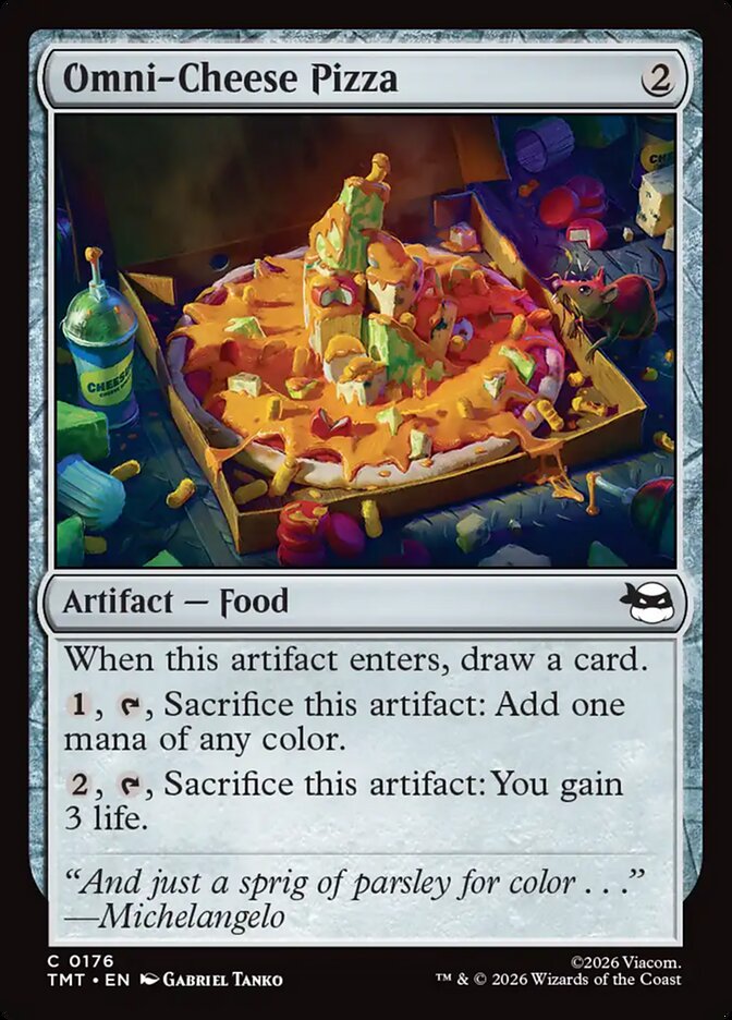 Omni-Cheese Pizza – Common Magic: The Gathering card from Teenage Mutant Ninja Turtles (#176)