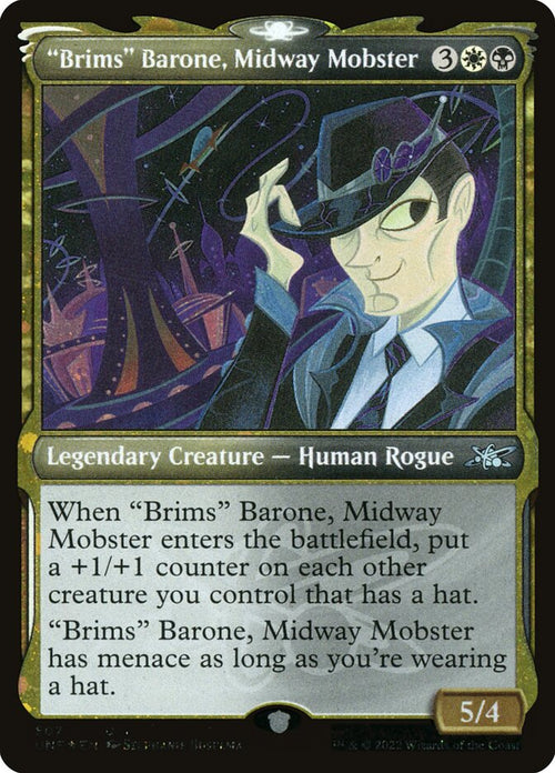 "Brims" Barone, Midway Mobster – Uncommon Magic: The Gathering card from Unfinity (#507)
