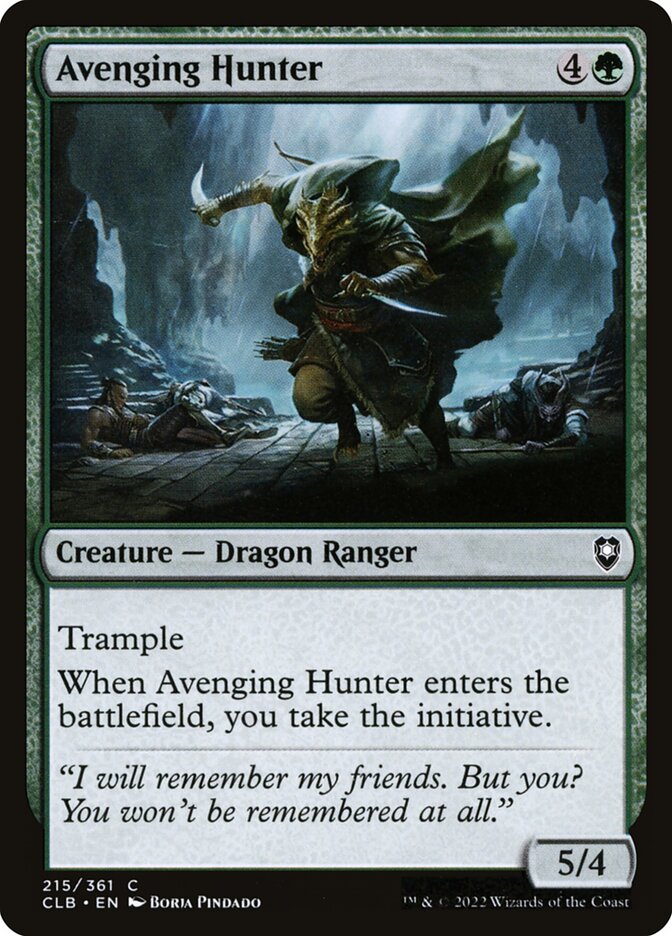 Avenging Hunter – Common Magic: The Gathering card from Commander Legends: Battle for Baldur's Gate (#215)