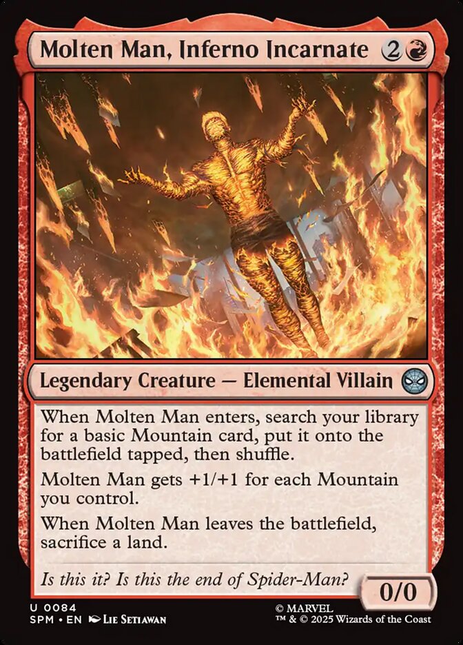 Molten Man, Inferno Incarnate – Uncommon Magic: The Gathering card from Marvel's Spider-Man (#84)