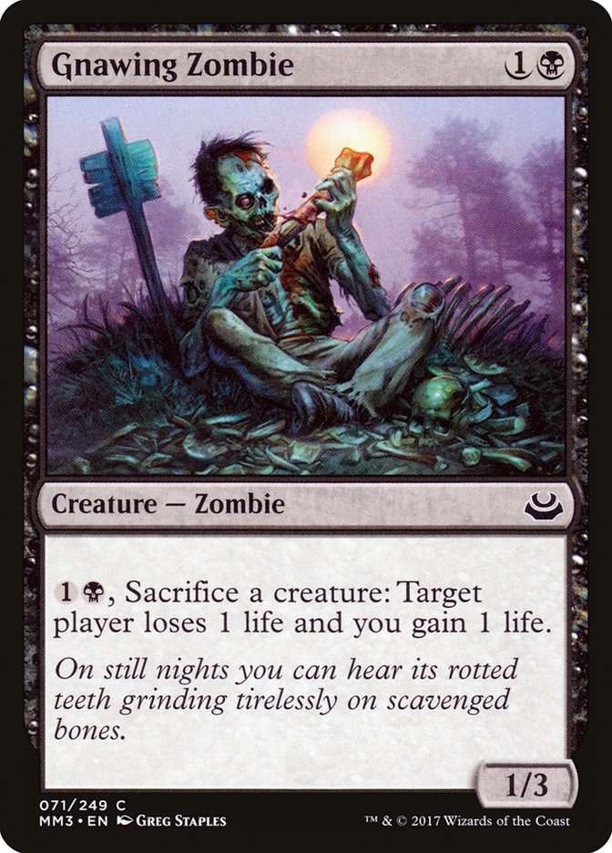 Gnawing Zombie – Common Magic: The Gathering card from Modern Masters 2017 (#71)