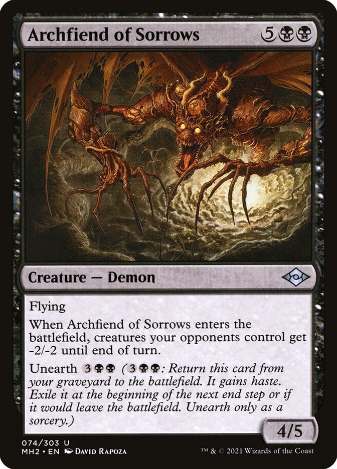 Archfiend of Sorrows – Uncommon Magic: The Gathering card from Modern Horizons 2 (#74)