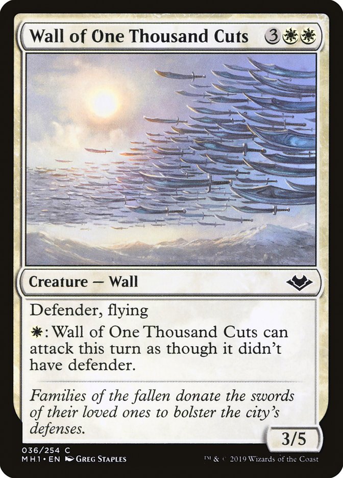 Wall of One Thousand Cuts – Common Magic: The Gathering card from Modern Horizons (#36)