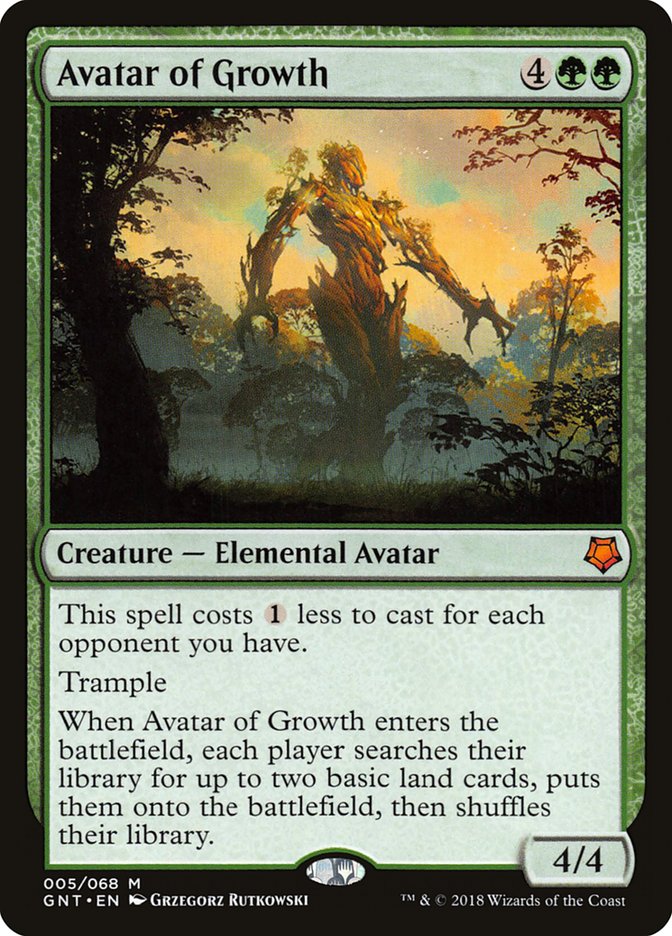 Avatar of Growth – Mythic Magic: The Gathering card from Game Night (#5)
