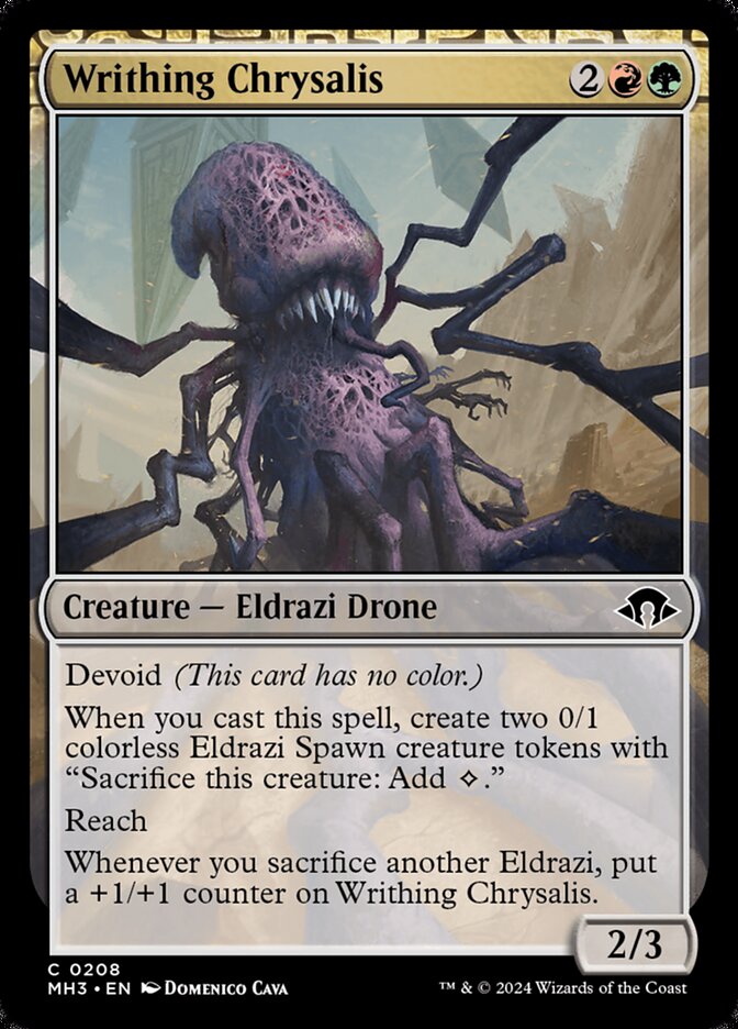 Writhing Chrysalis – Common Magic: The Gathering card from Modern Horizons 3 (#208)