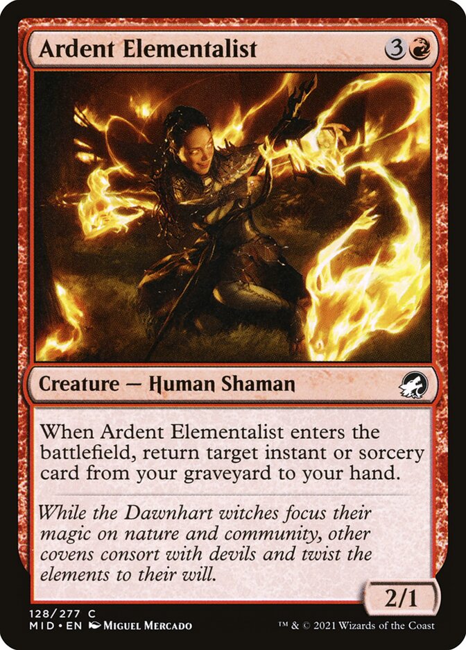 Ardent Elementalist – Common Magic: The Gathering card from Innistrad: Midnight Hunt (#128)