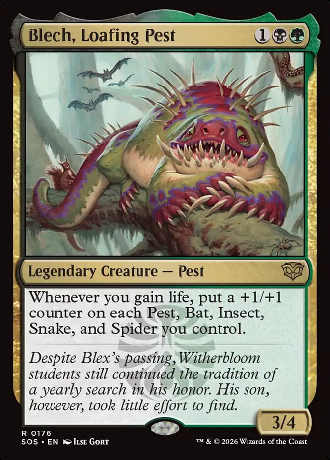 Blech, Loafing Pest – Rare Magic: The Gathering card from Secrets of Strixhaven (#176)