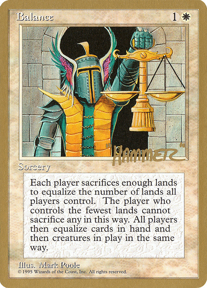 Balance – Rare Magic: The Gathering card from Pro Tour Collector Set (#shr6)
