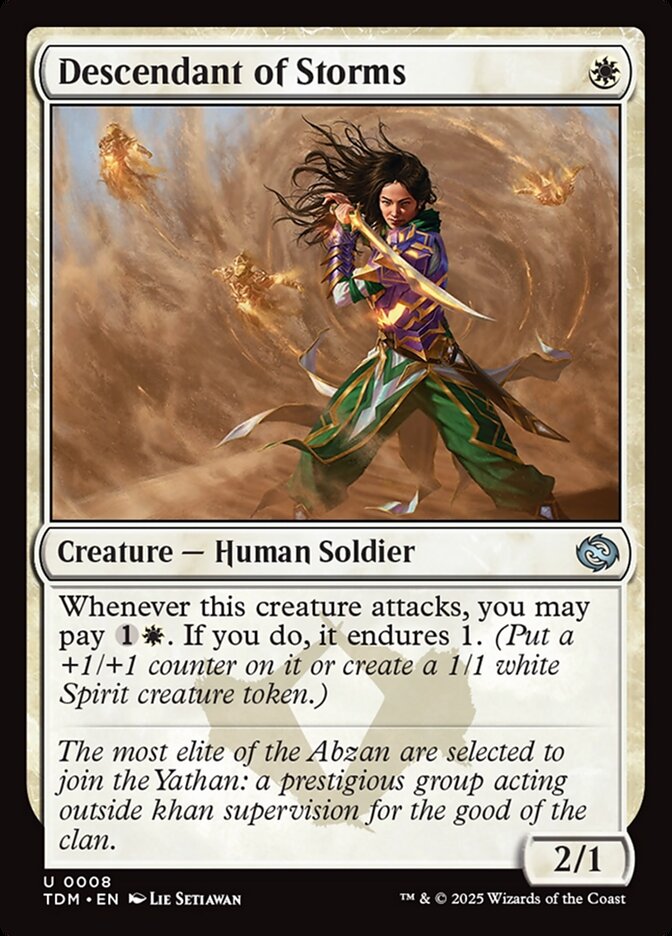 Descendant of Storms – Uncommon Magic: The Gathering card from Tarkir: Dragonstorm (#8)
