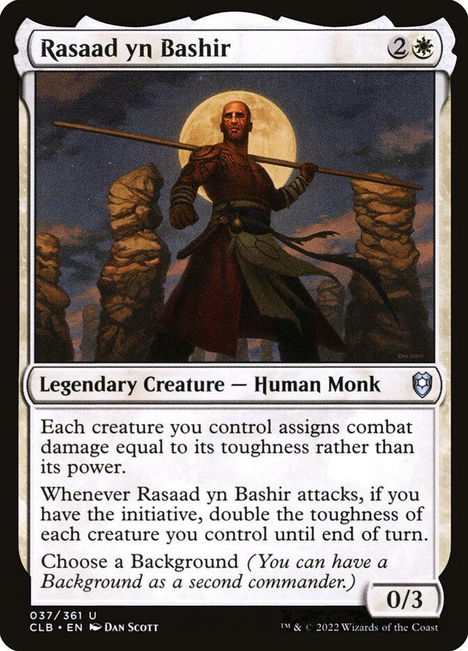 Rasaad yn Bashir – Uncommon Magic: The Gathering card from Commander Legends: Battle for Baldur's Gate (#37)