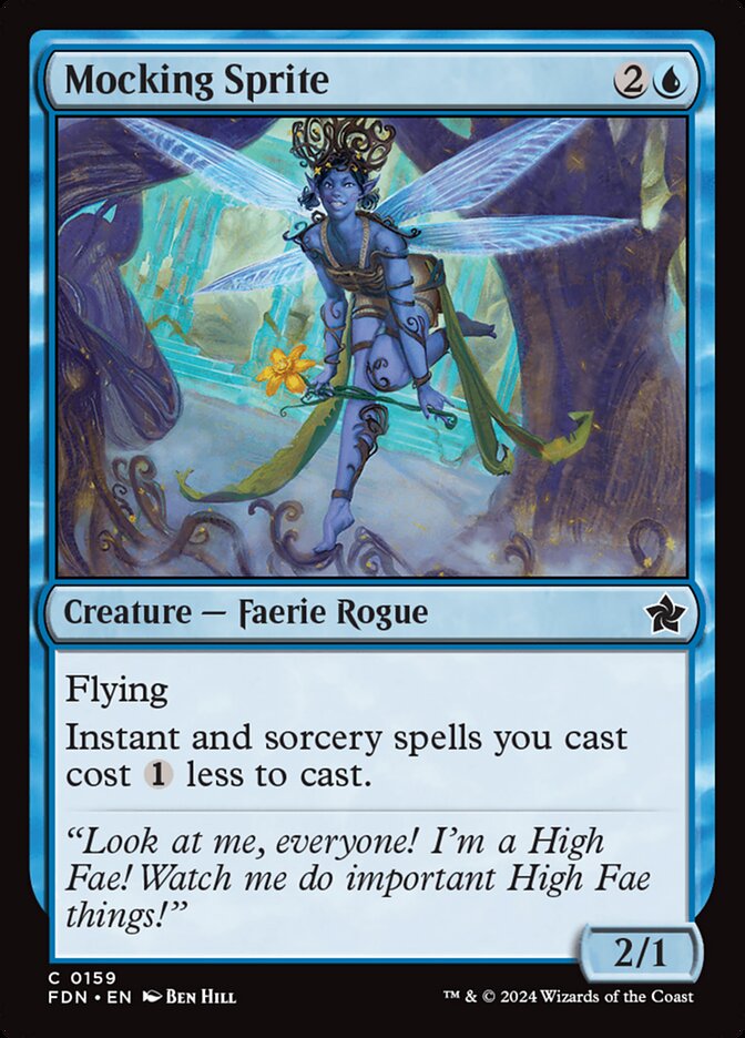 Mocking Sprite – Common Magic: The Gathering card from Foundations (#159)