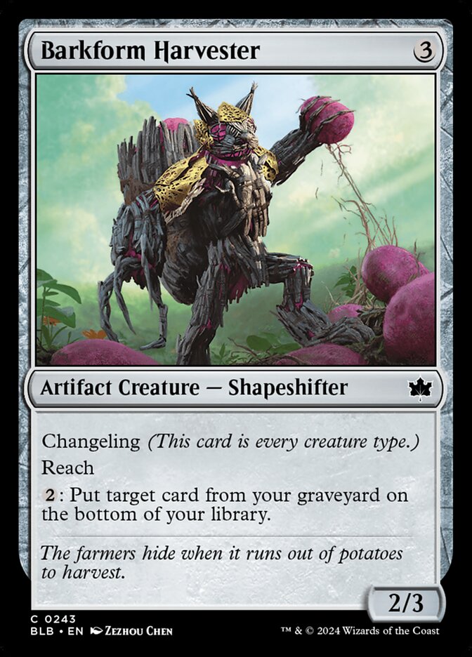 Barkform Harvester – Common Magic: The Gathering card from Bloomburrow (#243)