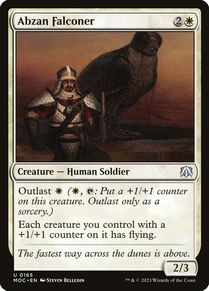 Abzan Falconer – Uncommon Magic: The Gathering card from March of the Machine Commander (#165)