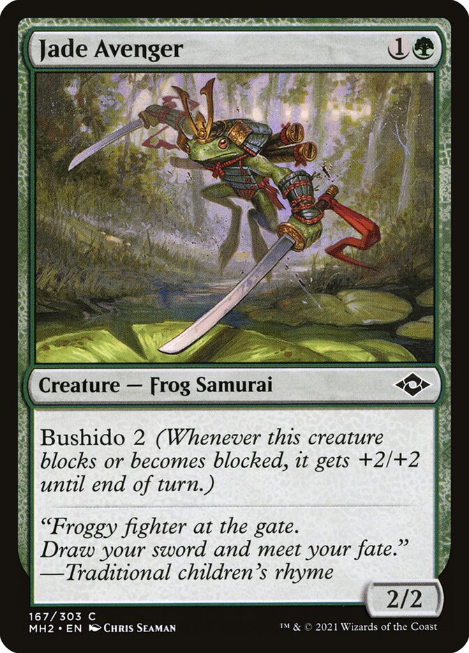 Jade Avenger – Common Magic: The Gathering card from Modern Horizons 2 (#167)