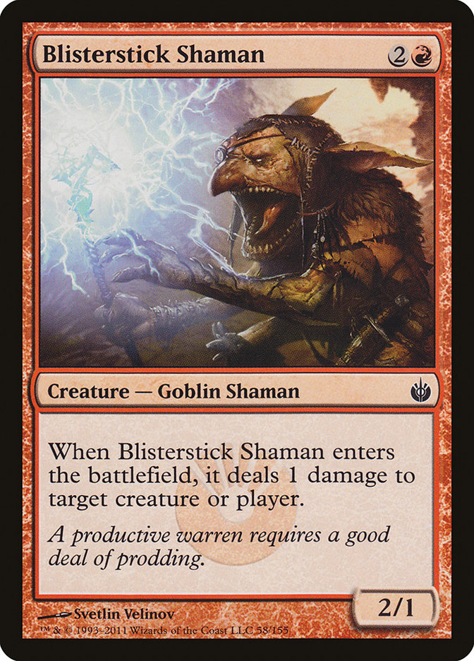 Blisterstick Shaman – Common Magic: The Gathering card from Mirrodin Besieged (#58)