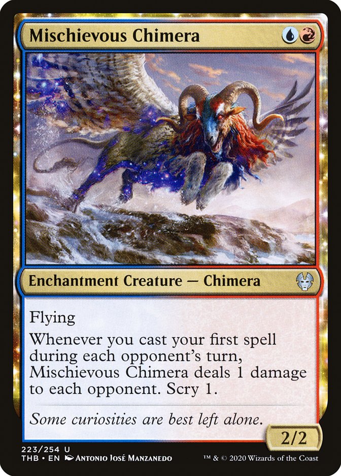 Mischievous Chimera – Uncommon Magic: The Gathering card from Theros Beyond Death (#223)