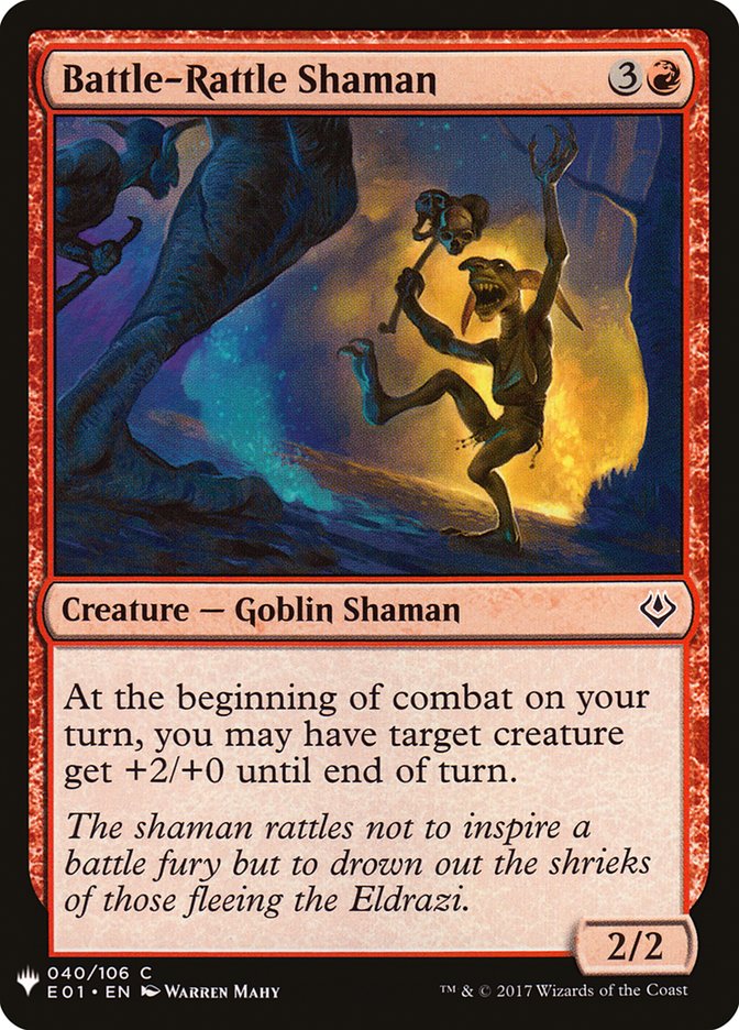 Battle-Rattle Shaman – Common Magic: The Gathering card from The List (#E01-40)