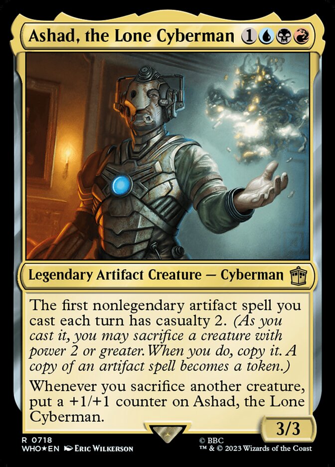 Ashad, the Lone Cyberman – Rare Magic: The Gathering card from Doctor Who (#718)