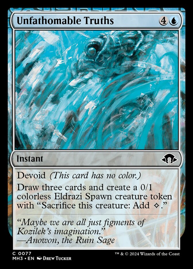 Unfathomable Truths – Common Magic: The Gathering card from Modern Horizons 3 (#77)