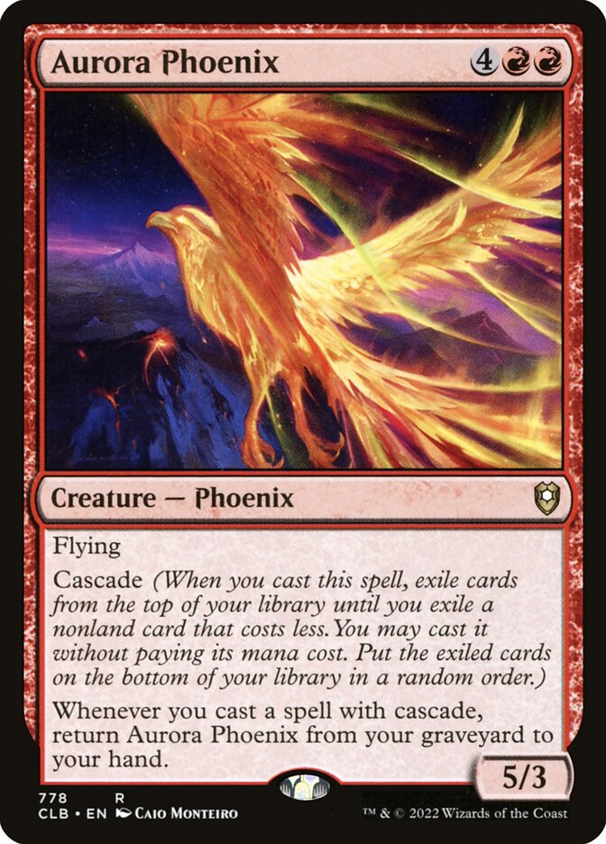 Aurora Phoenix – Rare Magic: The Gathering card from Commander Legends: Battle for Baldur's Gate (#778)