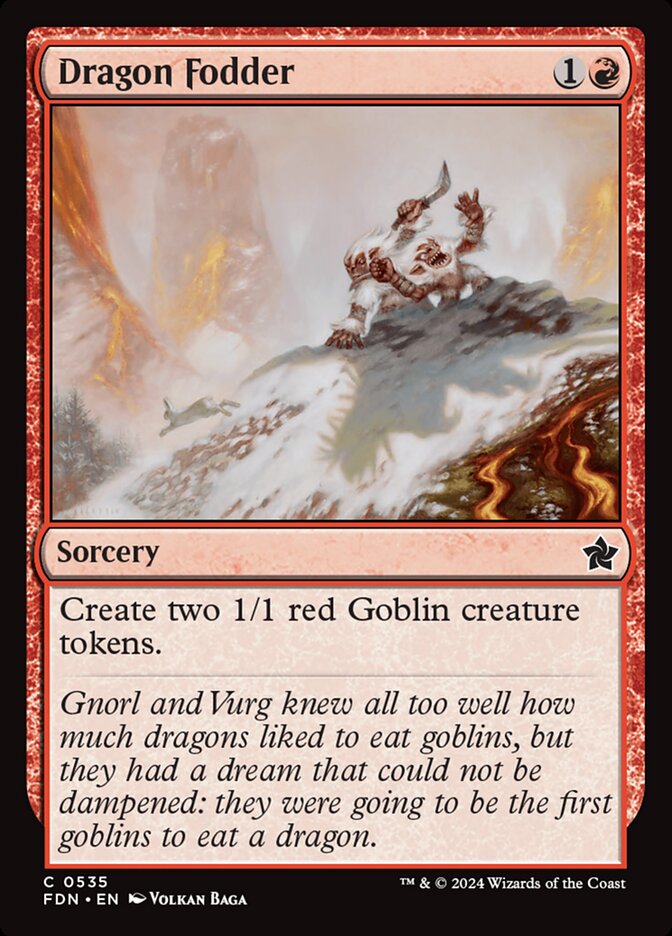 Dragon Fodder – Common Magic: The Gathering card from Foundations (#535)