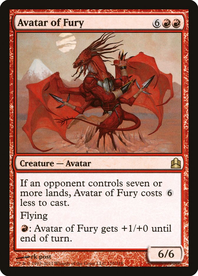 Avatar of Fury – Rare Magic: The Gathering card from Commander 2011 (#110)