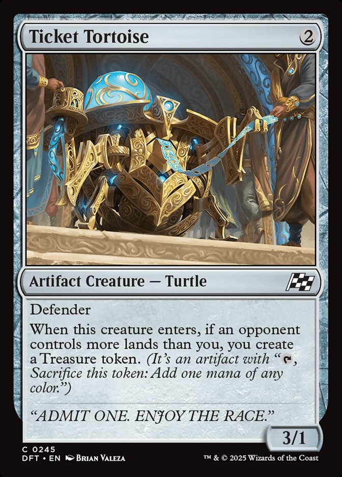 Ticket Tortoise – Common Magic: The Gathering card from Aetherdrift (#245)