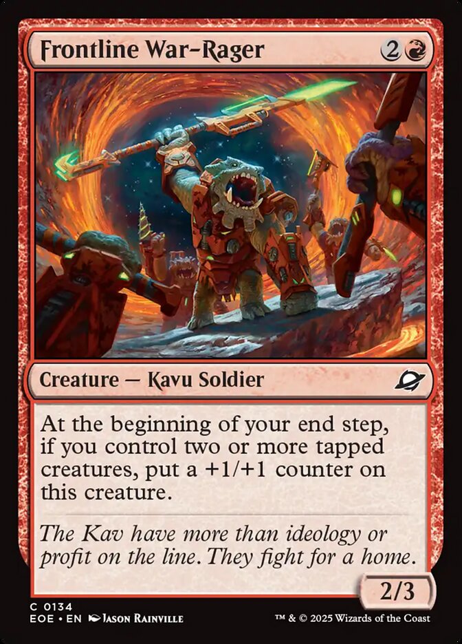 Frontline War-Rager – Common Magic: The Gathering card from Edge of Eternities (#134)