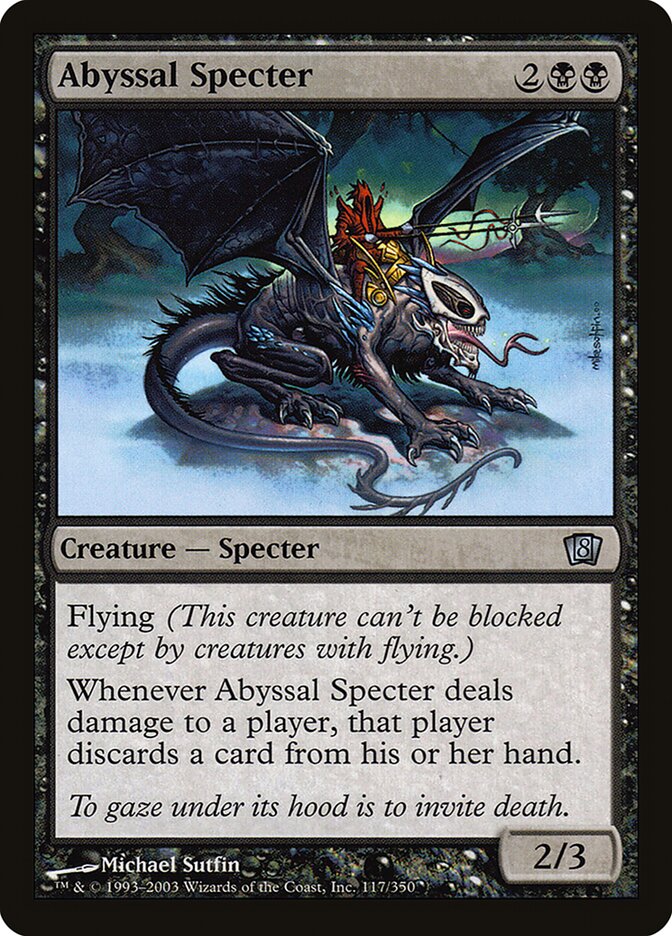 Abyssal Specter – Uncommon Magic: The Gathering card from Eighth Edition (#117★)